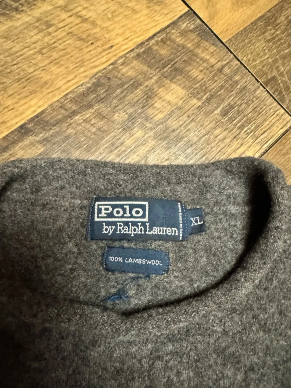 Ralph Lauren Charcoal Lambswool Crewneck Sweater with Polo Logo - Picture 3 of 9